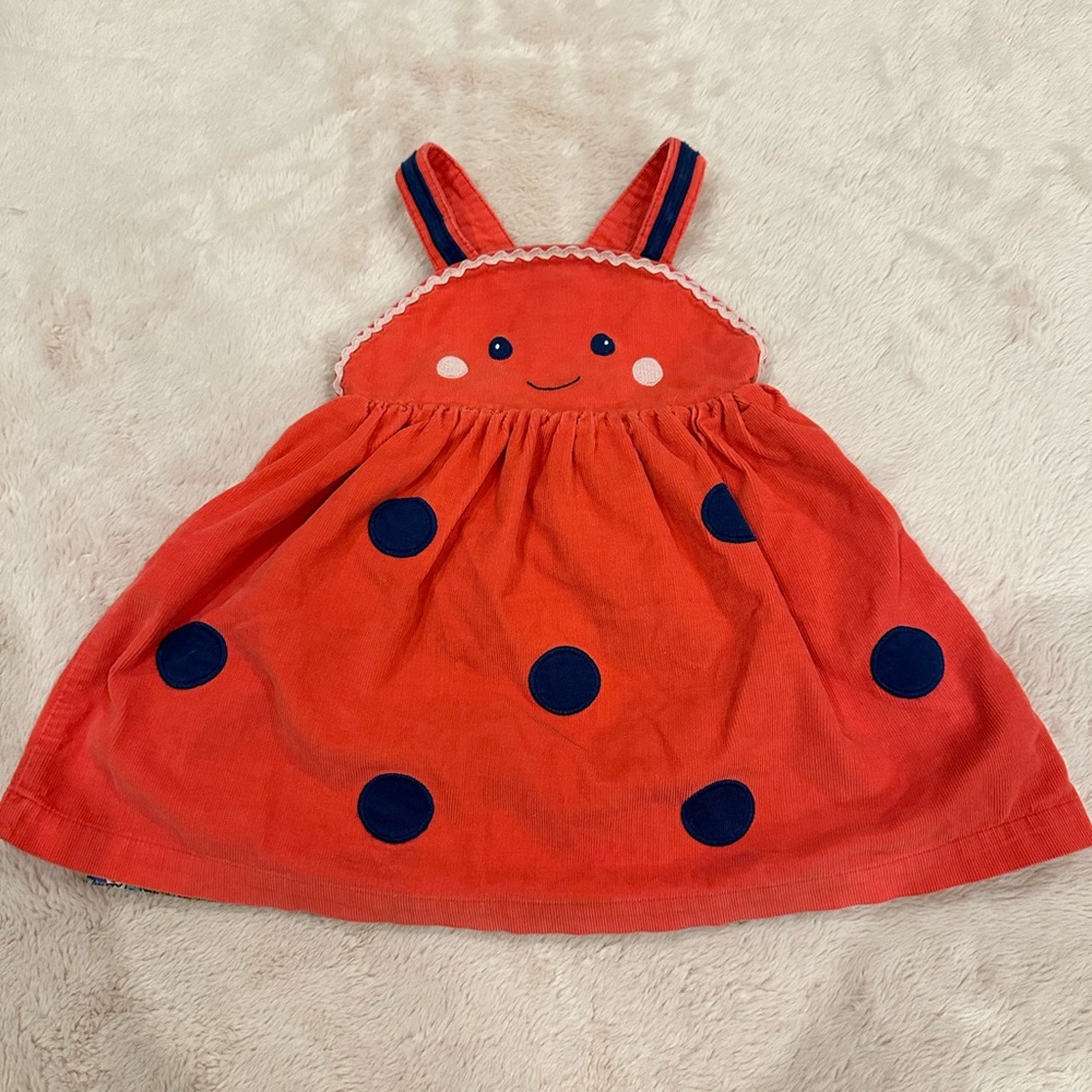 Mini Boden Ladybug pinnie 12-18 pinafore